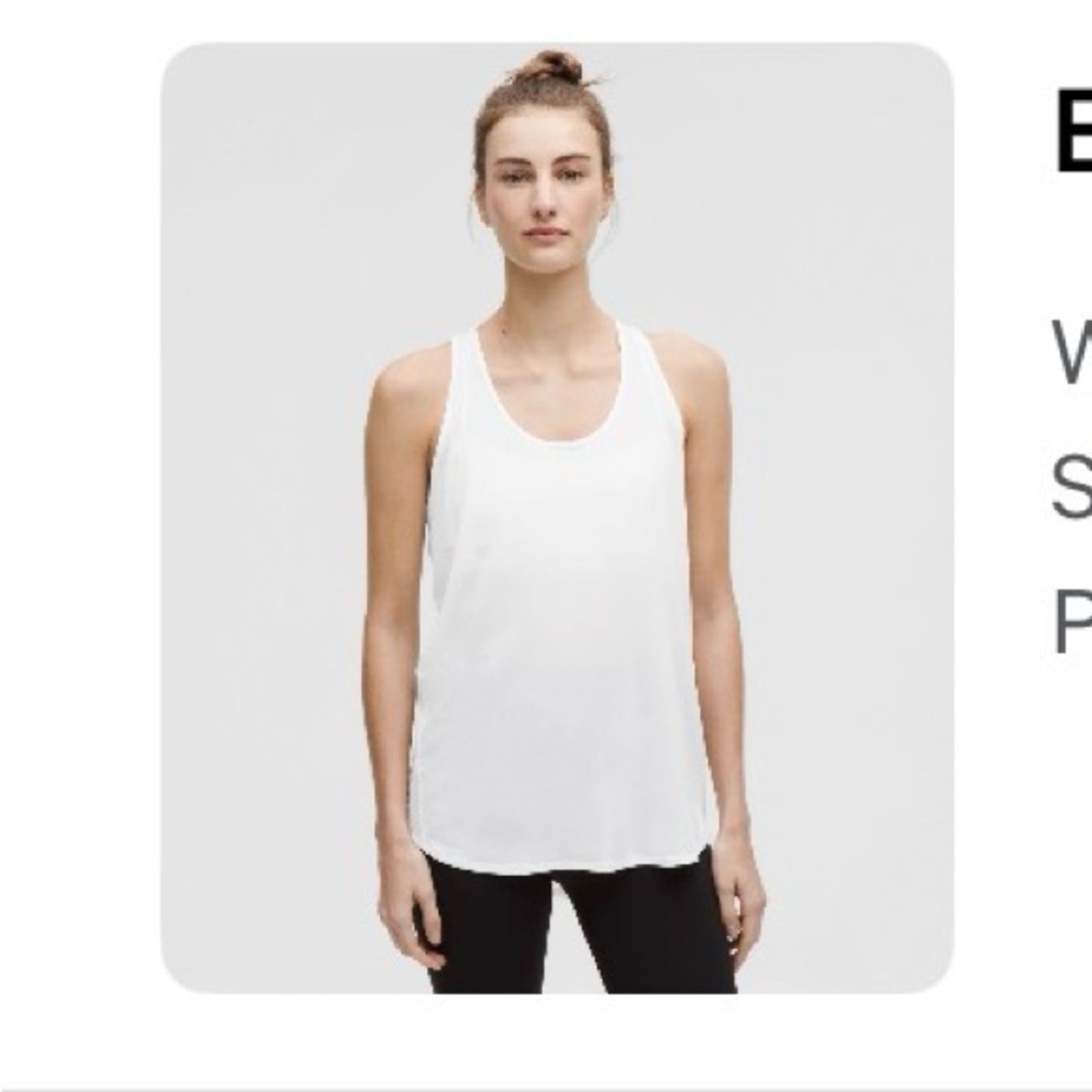 Perfect Condition Lululemon White Essentias Tank-Pleasted Back for Breeze  🪽